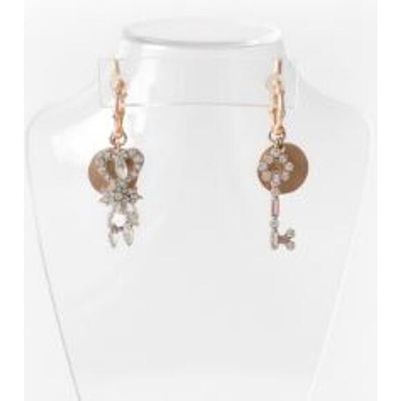 Banana Republic Women's Love Key Crystal Pave Drop Earrings NWT 49 - Picture 1 of 4